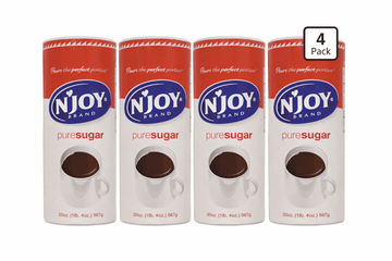 N’Joy Pure Granulated Sugar Canisters 22 oz (Pack of 4) for easy pour and mess-free dispensing of granulated sugar canisters
