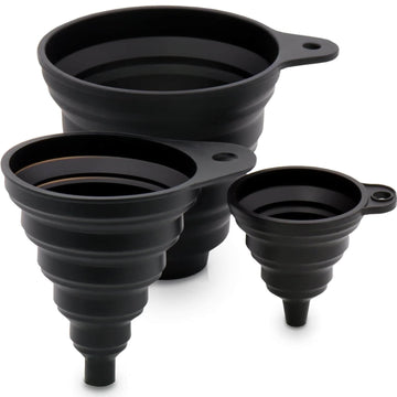 Collapsible Silicone Kitchen Funnel Set – 3 Sizes Food Grade Funnels for Bottles, Liquids, Powders & Wide Mouth Canning