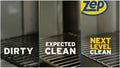 Image showing the cleaning progression of grills with Zep Commercial Grill And Oven Cleaner, highlighting dirty, expected clean, and next level clean.